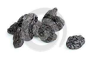 Dried plum - prunes isolated on a white background