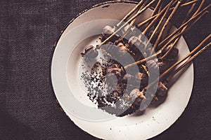 Dried poppy heads and seeds.