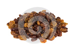 Dried raisins isolated on white background. With clipping path