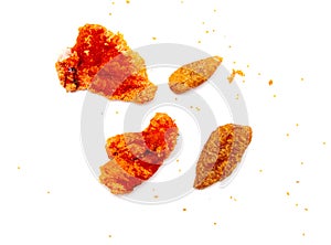 Dried red caviar isolated on a white