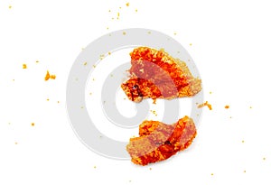Dried red caviar isolated on a white