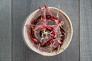 Dried red chili in Basket weave