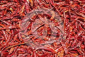 Dried red chili, food ingredients