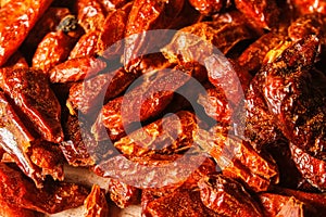 Dried red chili peppers