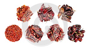 Dried red chili peppers