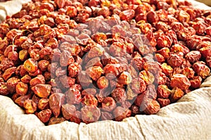 Dried red chilly peppers