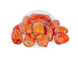 dried red chinese jujube isolated on the white background