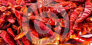 Dried red hot chilli chillies pepper