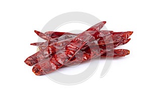 Dried red pepper on white background