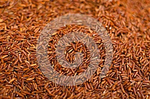 Dried red yeast rice from top view