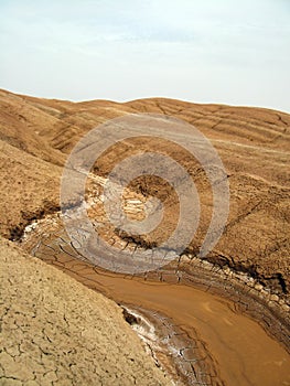 Dried river bed in desert