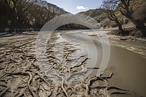 Dried Riverbed with Cracked Earth