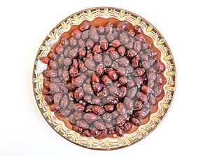 Dried rose hips plate