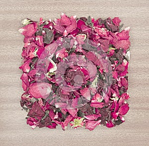 Dried rose petal pot-pourri