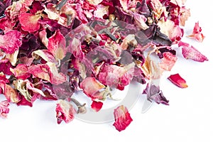 Dried rose petal pot-pourri