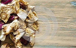 Dried rose petals