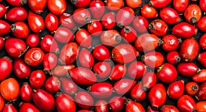 Dried rosehip background, powerful antioxidant with high content of vitamins photo