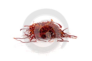 Dried saffron spice isolated