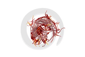 Dried saffron spice isolated