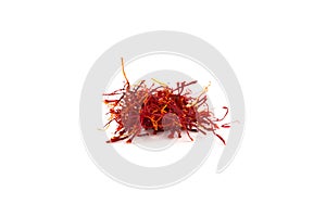 Dried saffron spice isolated