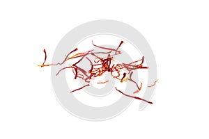 Dried saffron spice isolated