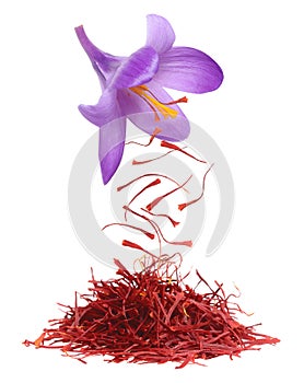 Dried saffron spice photo