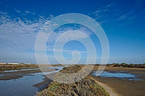 Dried salt evaporation ponds