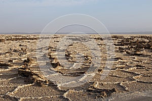 The dried salt Namak lake, Iran