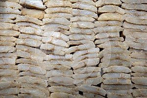Dried salted cod at fish shop