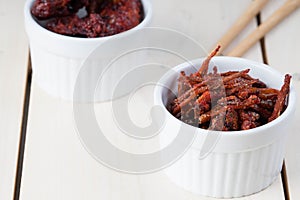 Dried salted dilis marinated with a hint of spiciness and sugar