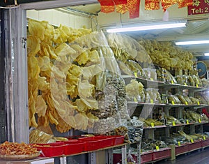 Dried seafood in the store