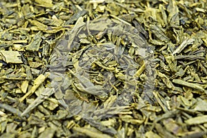 Dried sencha green tea leaves