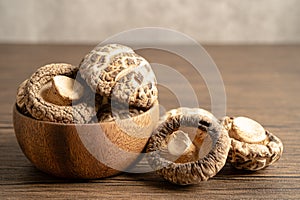 Dried shiitake mushroom isolated on white background