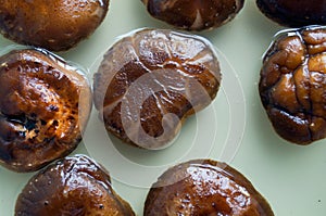 Dried Shiitake Mushrooms are immersed in water