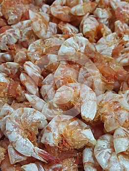 Dried Shrimp is a dry food. orange color