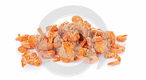 dried shrimp isolated on a white background.