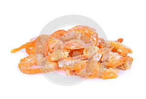 Dried shrimp isolated on white background