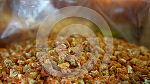 Dried small shrimps Chinese Thai preservation umami food ingredient selling in market