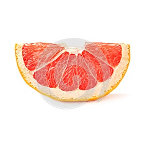 Dried small slice section of grapefruit isolated over the white background
