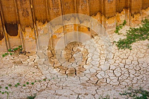 Dried soil cracked texture.