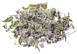 Dried Spearmint herb, background