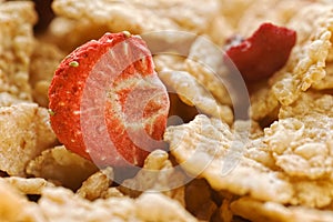 Dried strawberry and cereals