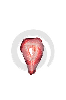 dried strawberry slice on white background