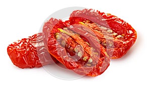 Dried or Sundried tomato halves isolated