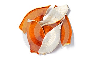 Dried tangerine peel isolate on white background