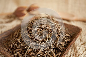 Dried tea leaves