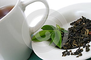 Dried tea leaves