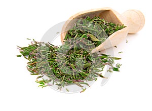 Dried thyme over the spoon