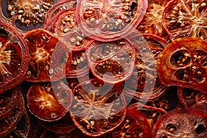 Dried tomato chips.
