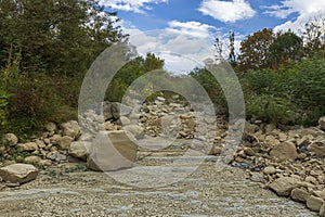 Dried up riverbed of the Brestova River